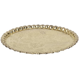 Home Deco Factory Bandeja Mirage Metal Dorado Decorativa Diámetro 47.5 cm