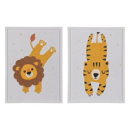Cuadro Impresión Felinos 2/M Decoración 30 X 1,80 X 40 cm (Set de 2)