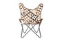 DKD Home Decor Sillón Colonial Marrón Blanco Piel Hierro 70x70x90 cm