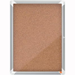 Nobo Vitrina Interior para 4 Hojas A4 con Superficie de Corcho y Cerradura