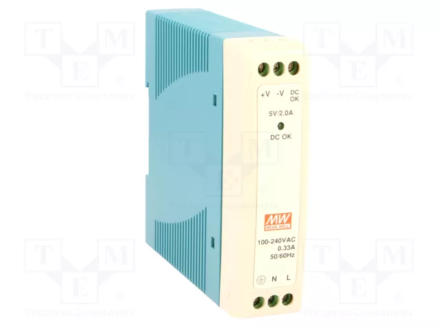 MEAN WELL MDR-10-5 Alimentador de Impulso 10W 5VDC 2A