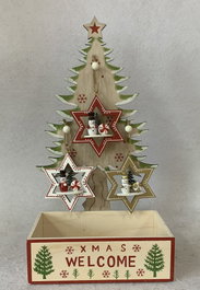DKD Home Decor Decoración Colgante de Madera Estrella Surtida