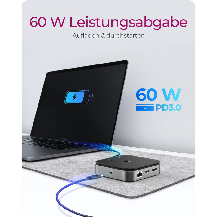 ICY BOX IB-DK408-C41 Docking Station USB4 Thunderbolt 4 7 en 1 con 60W Power Delivery, Ethernet y HDMI 2.1