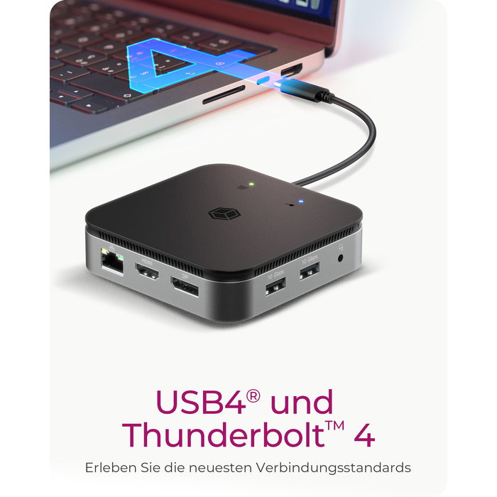 ICY BOX IB-DK408-C41 Docking Station USB4 Thunderbolt 4 7 en 1 con 60W Power Delivery, Ethernet y HDMI 2.1