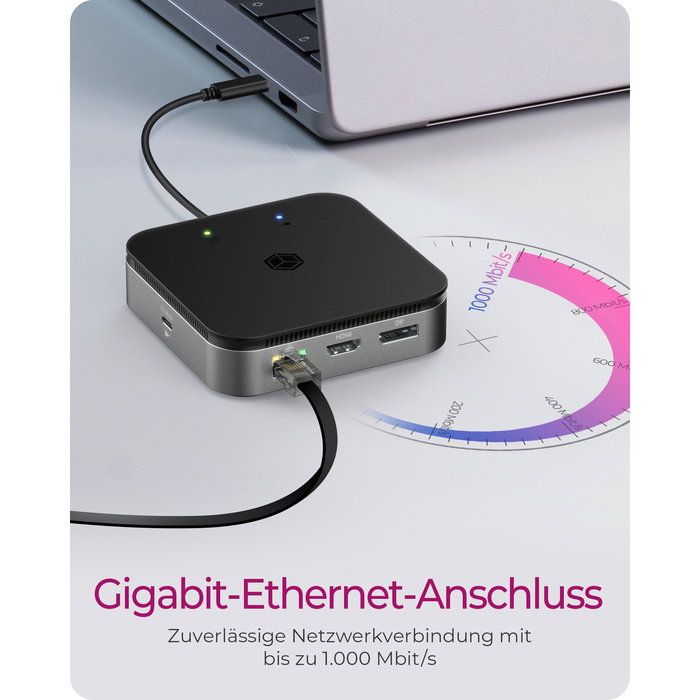 ICY BOX IB-DK408-C41 Docking Station USB4 Thunderbolt 4 7 en 1 con 60W Power Delivery, Ethernet y HDMI 2.1
