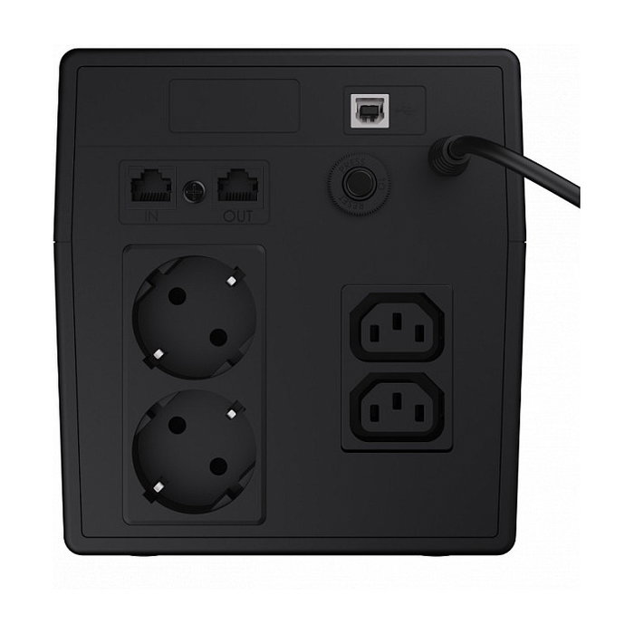 Green Cell SAI/UPS 1000VA 600W Línea Interactiva, Onda Sinusoidal, 230V, 4 Salidas, Puerto USB, Negro, Modelo UPS03