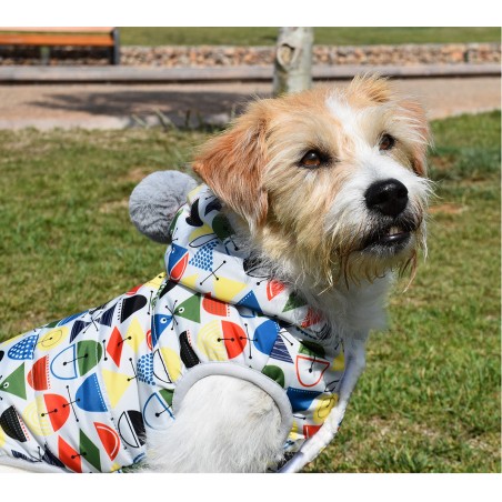 Nayeco Chaqueta Con Capucha Signal para Perros 20 cm Repelente al Agua con Borreguito Interior