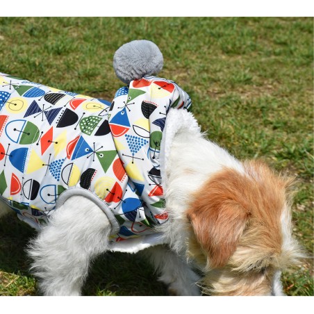 Nayeco Chaqueta Con Capucha Signal para Perros 20 cm Repelente al Agua con Borreguito Interior