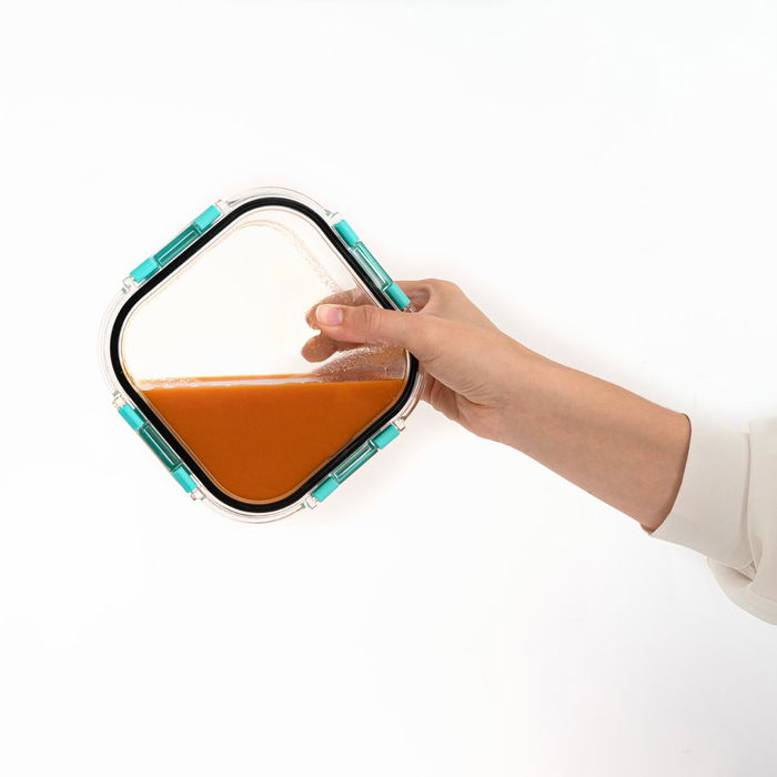 Recipiente Hermético Vidrio Purity Quid 12x12x5,8 cm - 31 cL (12 Unidades)