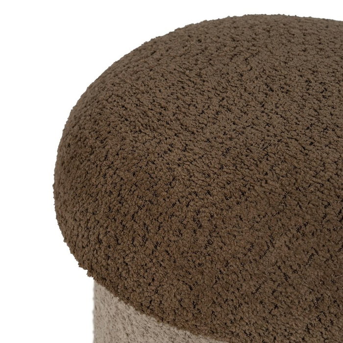 Ixia Pack de 2 Pufs Beige-marrón Tejido 40 x 40 x 48 cm
