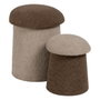 Ixia Pack de 2 Pufs Beige-marrón Tejido 40 x 40 x 48 cm