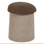 S/2 Puf Beige-Marrón Tejido 40 X 40 X 48 cm