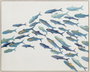 DKD Home Decor Cuadro Atlántico Azul con Motivo de Peces - Lienzo, 102 x 82 cm (2 Unidades)
