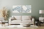 DKD Home Decor Cuadro Atlántico Azul con Motivo de Peces - Lienzo, 102 x 82 cm (2 Unidades)
