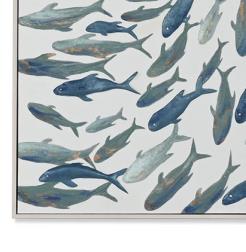 DKD Home Decor Cuadro Atlántico Azul con Motivo de Peces - Lienzo, 102 x 82 cm (2 Unidades)