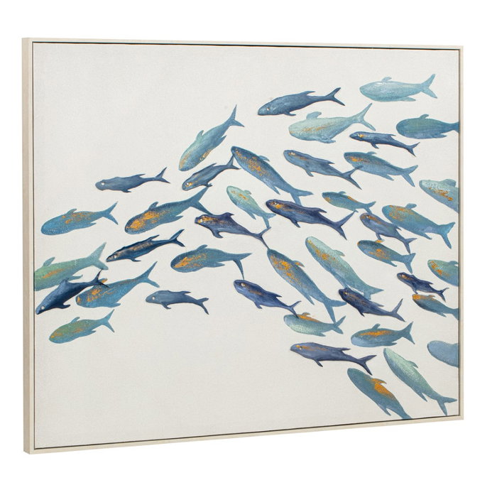 DKD Home Decor Cuadro Atlántico Azul con Motivo de Peces - Lienzo, 102 x 82 cm (2 Unidades) DKD Home Decor Cuadro Atlántico Azul con Motivo de Peces - Lienzo, 102 x 82 cm (2 Unidades)