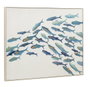 DKD Home Decor Cuadro Atlántico Azul con Motivo de Peces - Lienzo, 102 x 82 cm (2 Unidades)