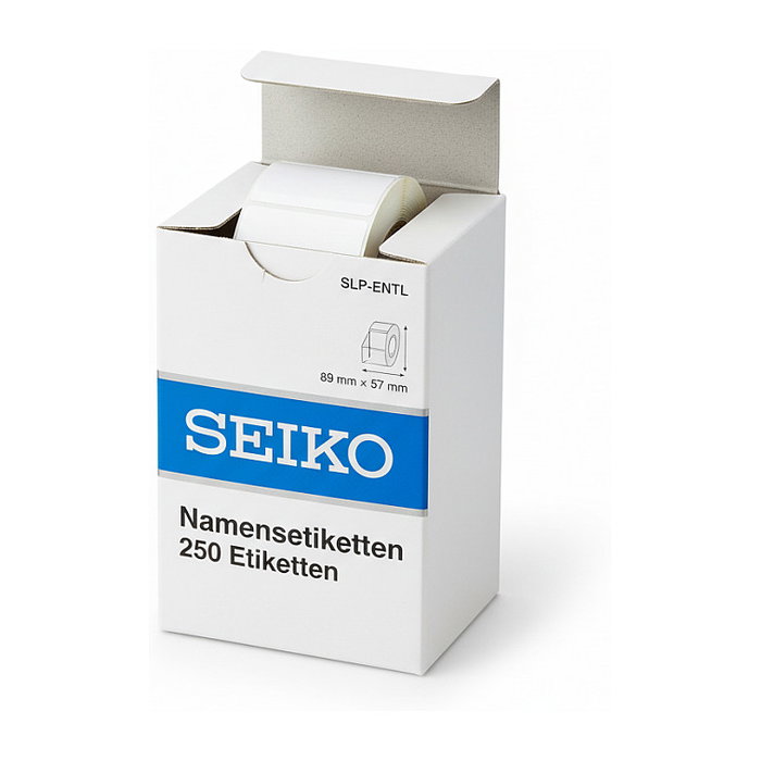 Seiko Precision SLP-ENTL Etiquetas para nombres blancas, 250 unidades, 8,9 x 5,7 cm