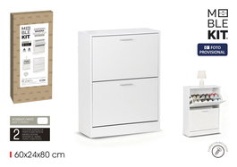 Inde Mueble Zapatero 2 Niveles Color Blanco