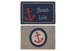 DKD Home Decor Felpudo Atlantico Azul Marino Turquesa 40 x 1.5 x 60 cm (6 Unidades)