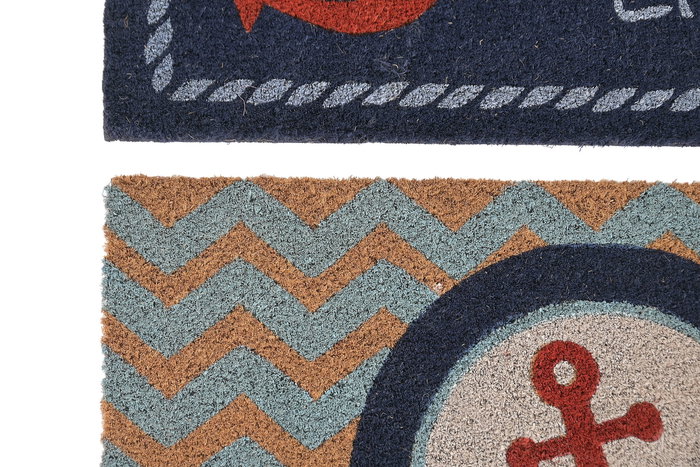 DKD Home Decor Felpudo Atlantico Azul Marino Turquesa 40 x 1.5 x 60 cm (6 Unidades)