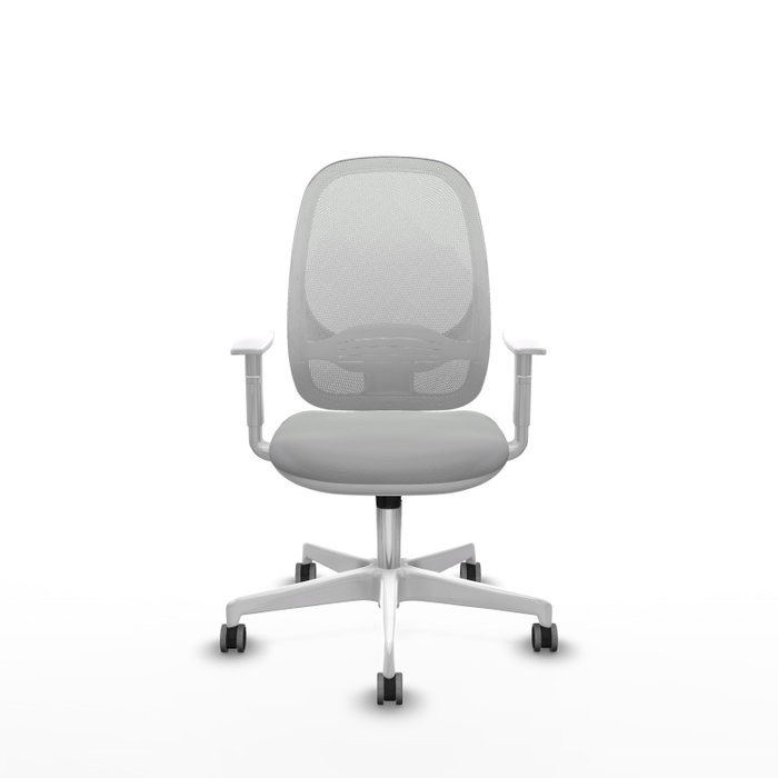 PIQUERAS Y CRESPO Silla de oficina Cilanco con mecanismo Sincro, Gris claro y Blanco