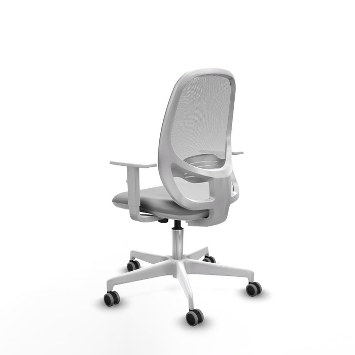 PIQUERAS Y CRESPO Silla de oficina Cilanco con mecanismo Sincro, Gris claro y Blanco