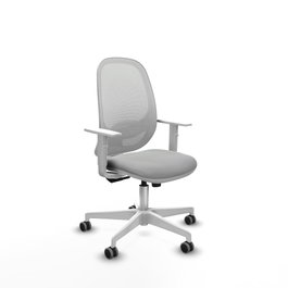 PIQUERAS Y CRESPO Silla de oficina Cilanco con mecanismo Sincro, Gris claro y Blanco