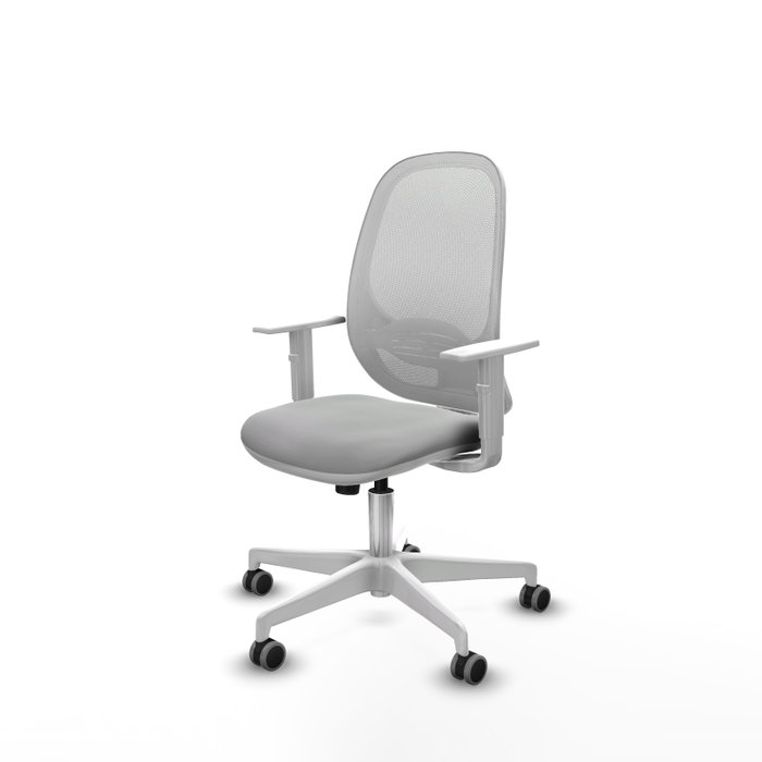 PIQUERAS Y CRESPO Silla de oficina Cilanco con mecanismo Sincro, Gris claro y Blanco