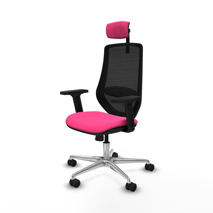 PIQUERAS Y CRESPO Silla de oficina Mardos con mecanismo Sincro, Rosa y Negro