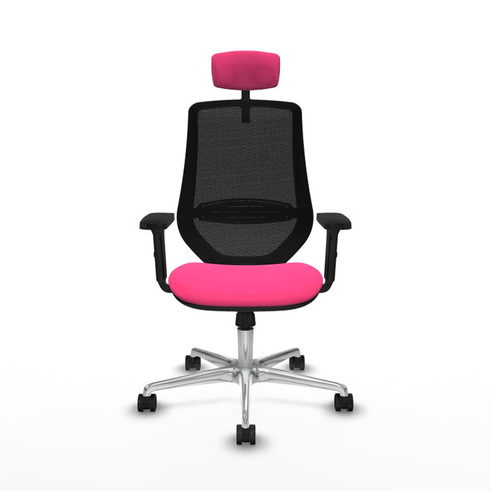 PIQUERAS Y CRESPO Silla de oficina Mardos con mecanismo Sincro, Rosa y Negro