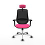 PIQUERAS Y CRESPO Silla de oficina Mardos con mecanismo Sincro, Rosa y Negro