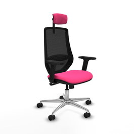 PIQUERAS Y CRESPO Silla de oficina Mardos con mecanismo Sincro, Rosa y Negro