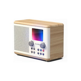 Pure Classic H4 Radio Digital Portátil con DAB+, FM, Bluetooth 5.3, Pantalla TFT 2.4", Alarma, Color Blanco/Roble, Para UE/Reino Unido