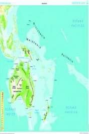 CUMIO Mapa Mural Oceanía (físico/político) galego 1285x915 mm