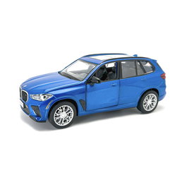 DEQUBE Coche a Escala 1:32 BMW X5 M - Modelo D00417 Azul Metal Die-Cast con Mecanismo Pull-Back, Juguete para Coleccionismo y Niños +3 Años