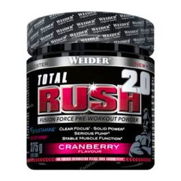 Weider Total Rush 2.0 Cranberry 375Gr. Fórmula que potencia el entrenamiento y la congestión muscular. Baja en carbohidratos.