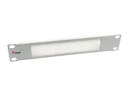 Equip 327533 Panel pasacables con cepillo para rack, Acero, Gris claro (RAL 7035), Capacidad 1U