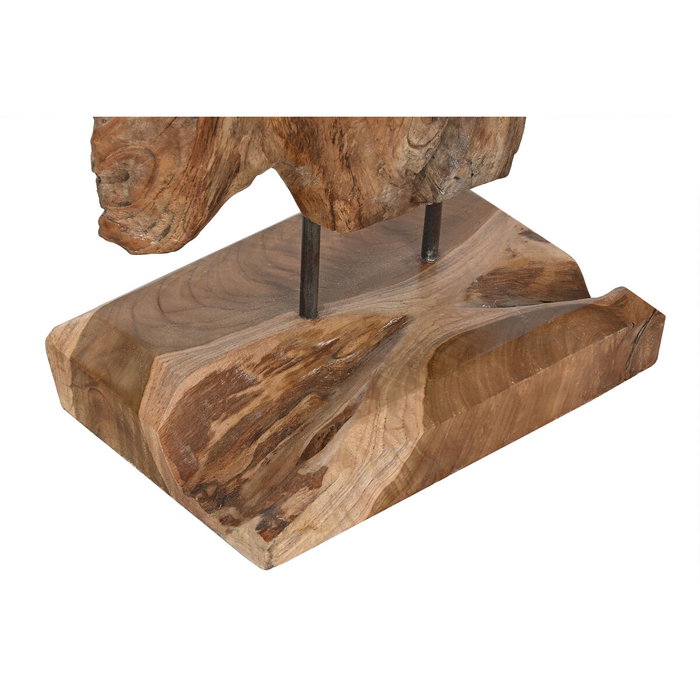 DKD Home Decor Escultura de Teca Tallada Marrón