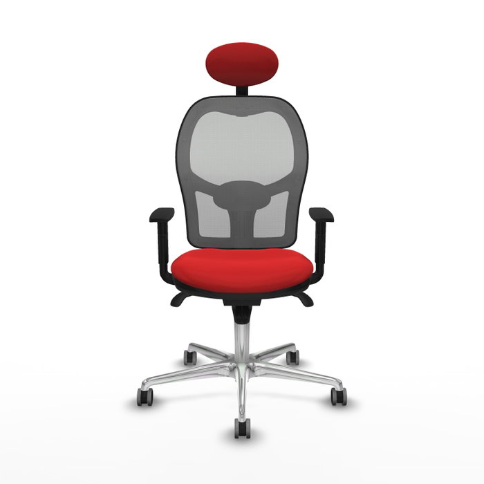 PIQUERAS Y CRESPO Silla de oficina Jorquera Rojo/Gris con mecanismo Sincro PIQUERAS Y CRESPO Silla de oficina Jorquera Rojo/Gris con mecanismo Sincro