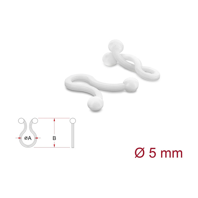 DeLOCK Kabeldriller Ø 5 mm transparente, 100 unidades DeLOCK Kabeldriller Ø 5 mm transparente, 100 unidades