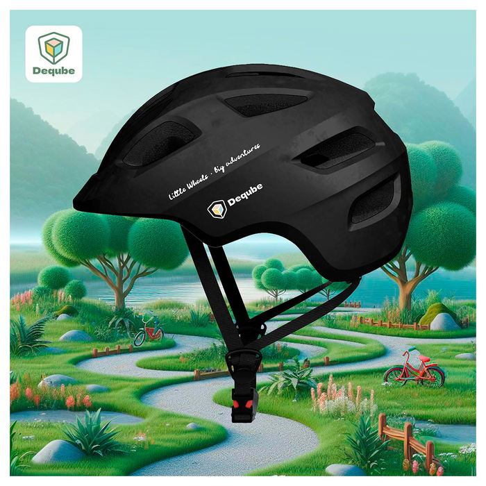 Deqube Casco Bicicleta Infantil Negro para Niños de 2-5 Años Talla Ajustable 48-52cm Deqube Casco Bicicleta Infantil Negro para Niños de 2-5 Años Talla Ajustable 48-52cm
