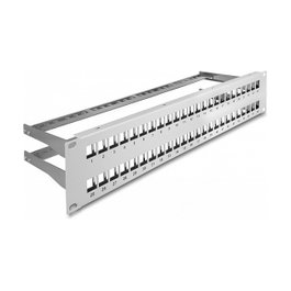 DeLOCK Panel de Conexión Keystone 48 Puertos 2U Gris