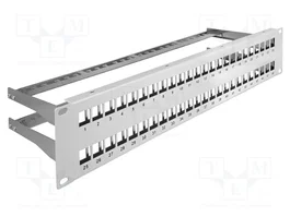 DeLOCK Patch Panel Keystone de 48 Puertos 2U Gris