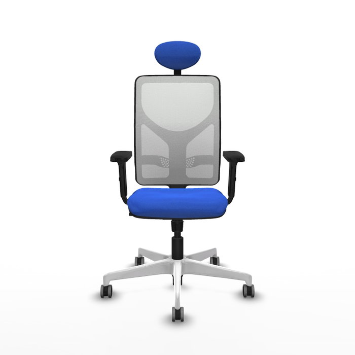 PIQUERAS Y CRESPO Silla de oficina Motilla con mecanismo Sincro, Azul y Blanco