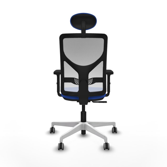 PIQUERAS Y CRESPO Silla de oficina Motilla con mecanismo Sincro, Azul y Blanco