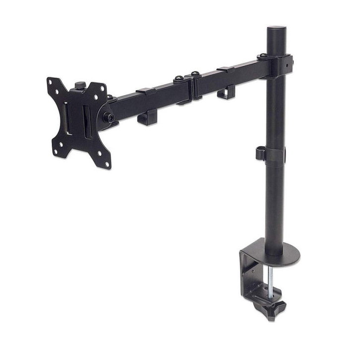 MANHATTAN Soporte de Monitor Articulado para Escritorio, Pantallas 13-32" hasta 8kg, 360° Giro, Inclinación ±45°, VESA 75/100, Negro