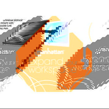 MANHATTAN Soporte de Monitor Articulado para Escritorio, Pantallas 13-32" hasta 8kg, 360° Giro, Inclinación ±45°, VESA 75/100, Negro