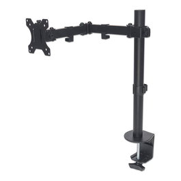 MANHATTAN Soporte de Monitor Articulado para Escritorio, Pantallas 13-32" hasta 8kg, 360° Giro, Inclinación ±45°, VESA 75/100, Negro