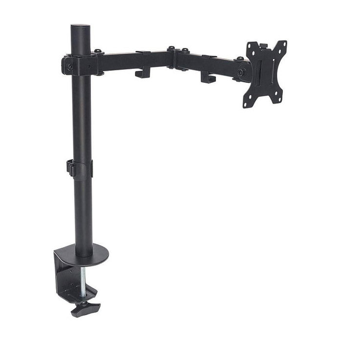 MANHATTAN Soporte de Monitor Articulado para Escritorio, Pantallas 13-32" hasta 8kg, 360° Giro, Inclinación ±45°, VESA 75/100, Negro
